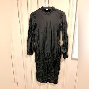 Pleather long sleeve dress